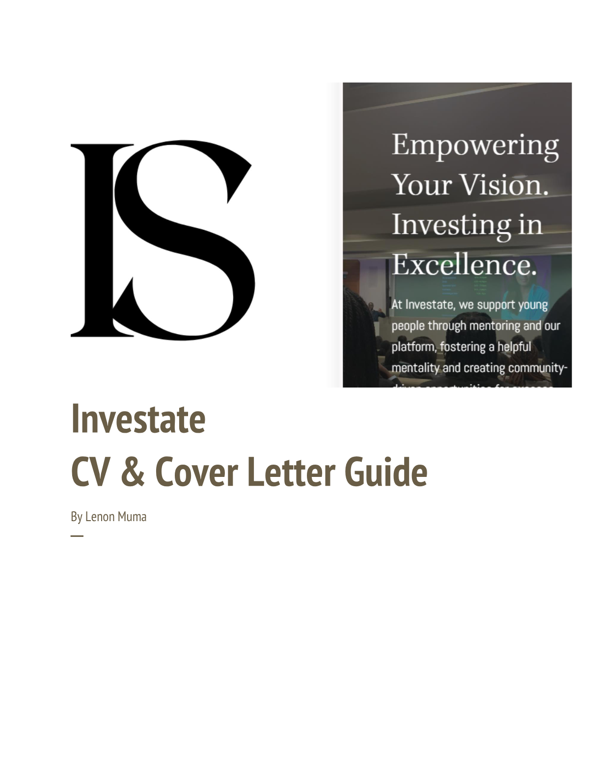 Cover of Investate CV & Cover Letter Guide